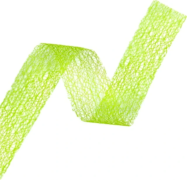 Stuha MESH GREEN floristická síťka zelená 40mm x 25m (3,-Kč/m)
