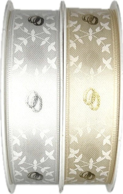 Saténová stuha Forever White – bílá 25mm x 20m