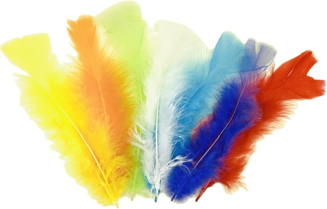 Dekorační peříčka LILA 12ks bal