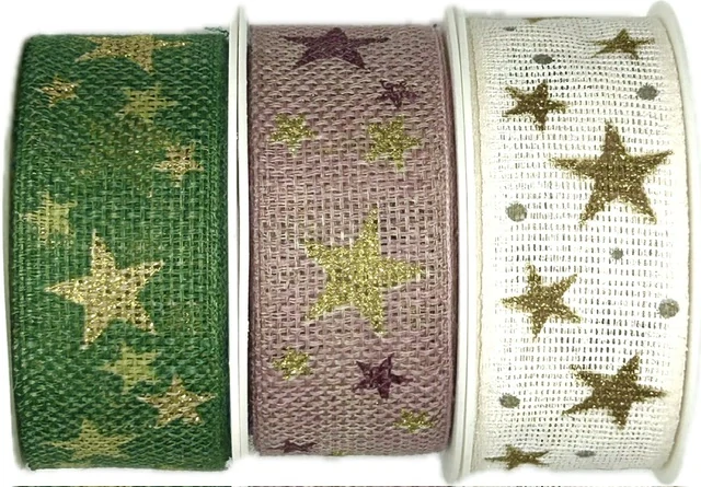 Stuha vánoční WINTER HEAVEN GREEN zelená 25mm x 2m (11,-Kč/m)