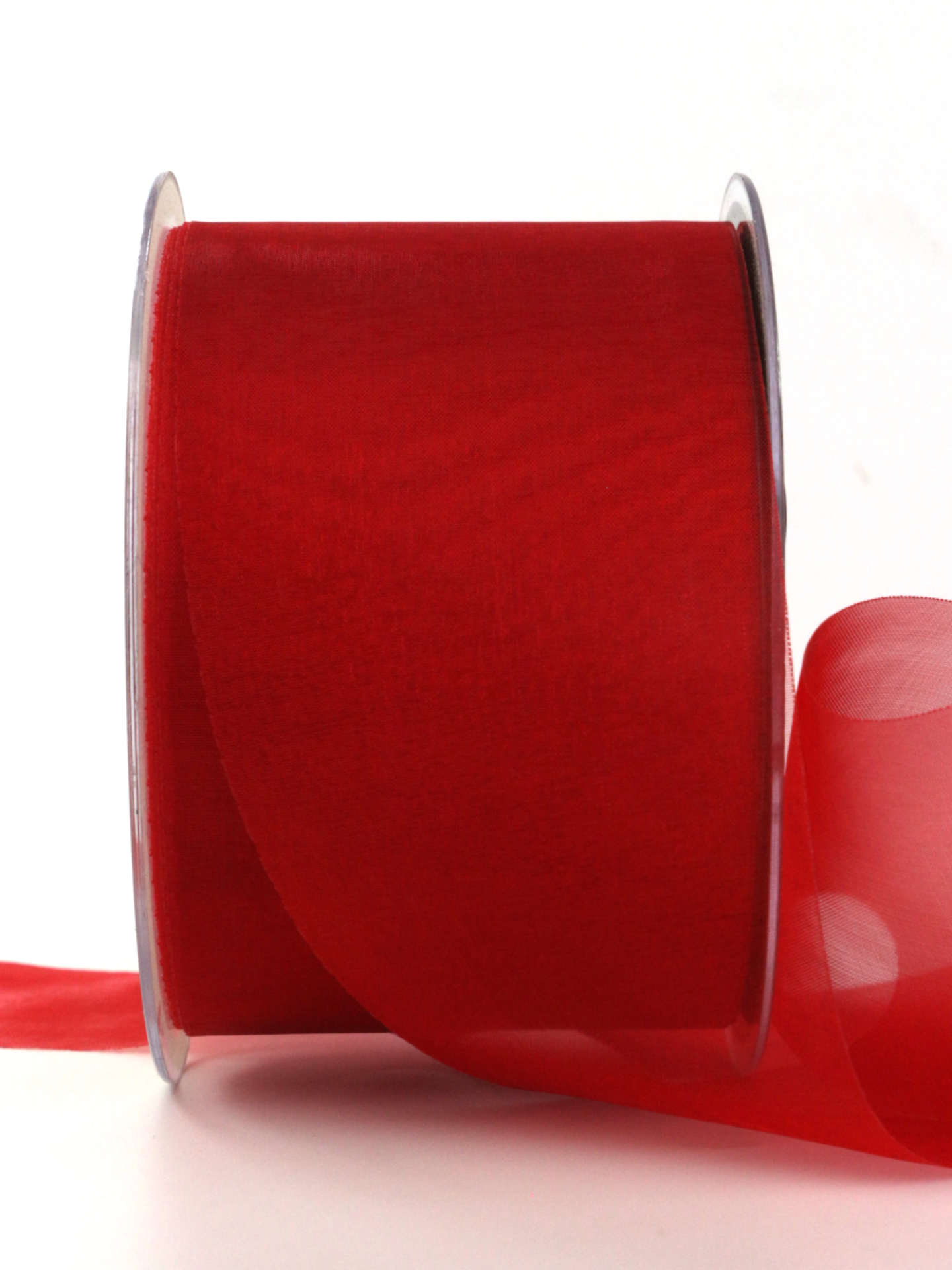 Stuha organzová ORGANDY Ruby Red červená 40mm x 4m (7,- Kč/m)