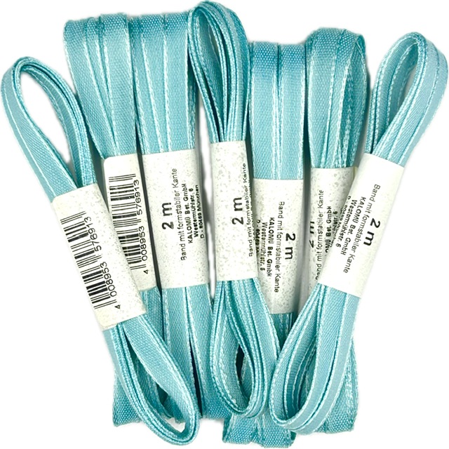 Stuha tenká taftová AQUA tyrkysově modrá 6mm x 2m (2,-Kč/m)