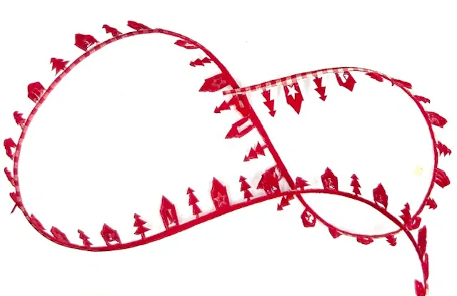 Vánoční stuha girlandová ADVENT RED 30mm x 5m