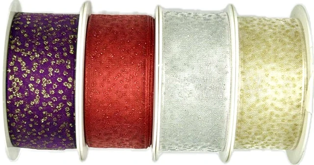 Stuha organzová VIVA RED červená 25mm x 2m (13,-Kč/m)