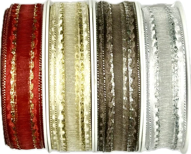 Stuha organza MONDAN GOLDEN SHINE zlatá 15mm x 3m (6,-Kč/m)