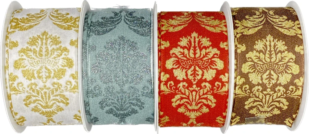 Vánoční stuha ROYAL NIGHT RED červená 40mm x 2m (14,-Kč/m)