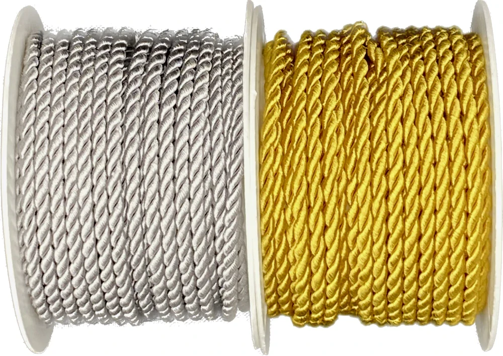 Provázek kroucený TwistCord Matte Gold zlatý matný 3mm x 4m (5,- Kč/m)