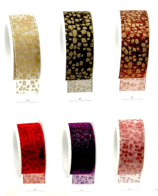 Stuha vánoční organzová GLAMOUREUX červená 40mm x 2m (16,-Kč/m)