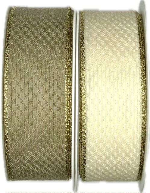 Stuha tkaná Luxe Shine – Ivory krémová 25mm x 3m (11,-Kč/m)