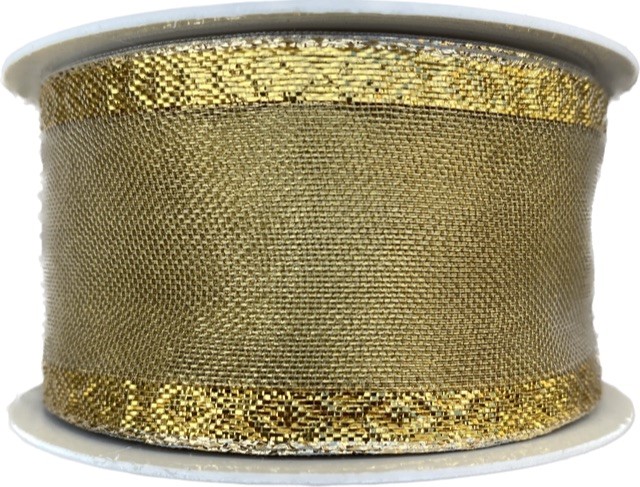 Stuha zlatá OUTDOOR Waterproof zlatá průsvitná 40mm x 10m ( 9,90 Kč/m)