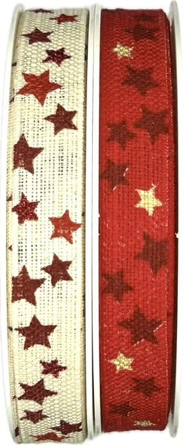 Stuha vánoční CELESTIAL SLIM RED 15mm x 20m (6,-Kč/m)