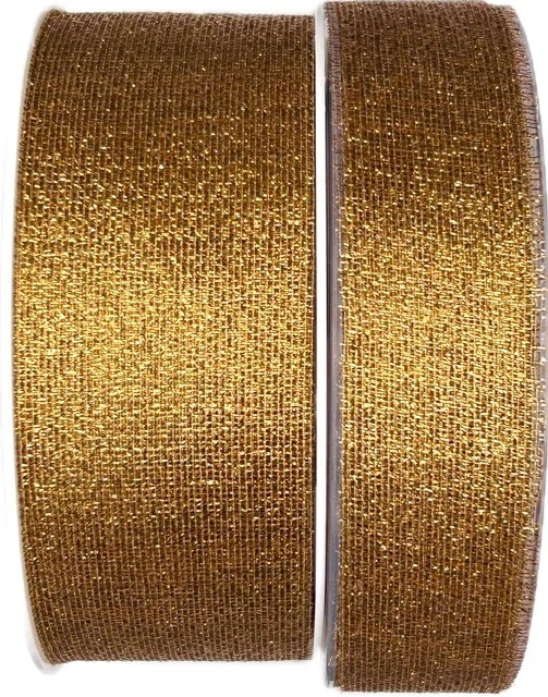 Dekorační stuha síťovaná MESH BRONZE 40mm x 25m A ( 8,-Kč/m)