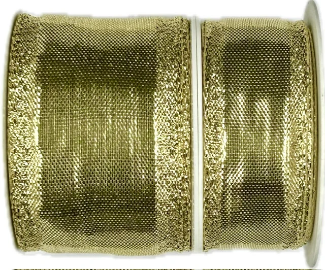 Stuha zlatá lurexová BIRMINGHAM GOLD lesklá 40mm x 2m (15,-Kč/m)
