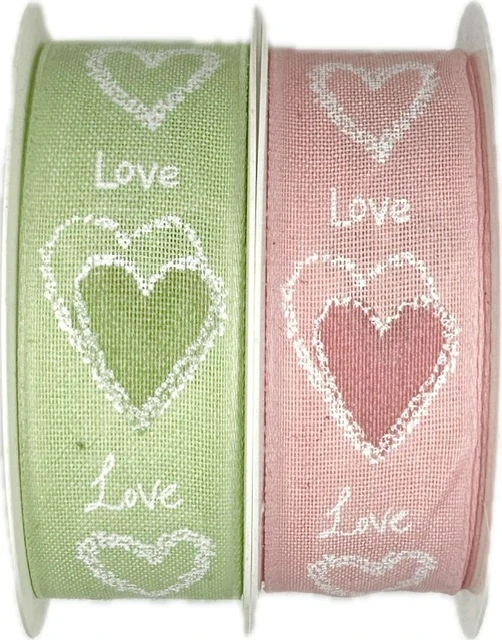 Taftová stuha Love Pastel Pink – pastelově růžová 25mm x 2m