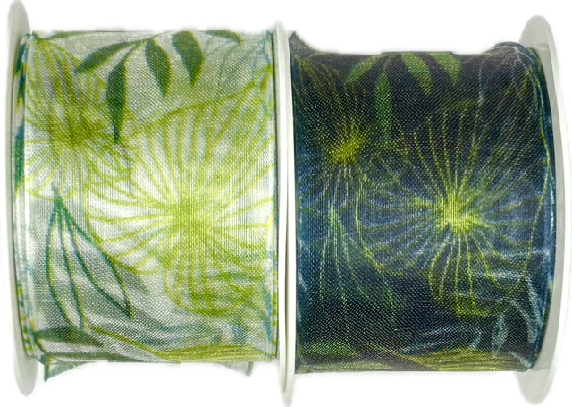 Stuha taftová BLACK JUNGLE černá průsvitná 40mm x 2m (15,-Kč/m)