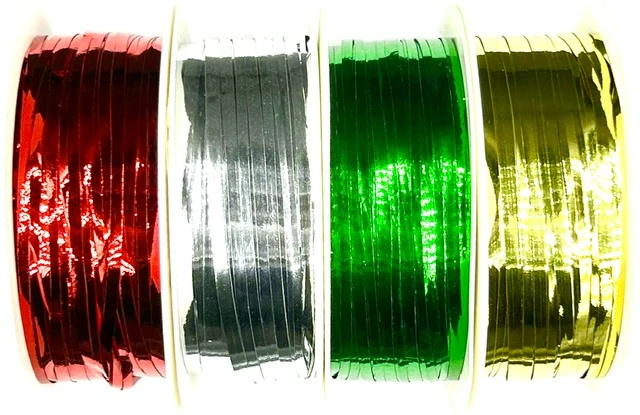 Stuha vázací METALLRAFFIA  zelená lesklá 5 m