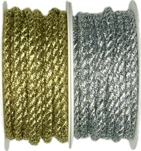 Dekorační provázek kroucený KORDEL stříbrný 3 mm x 3 m