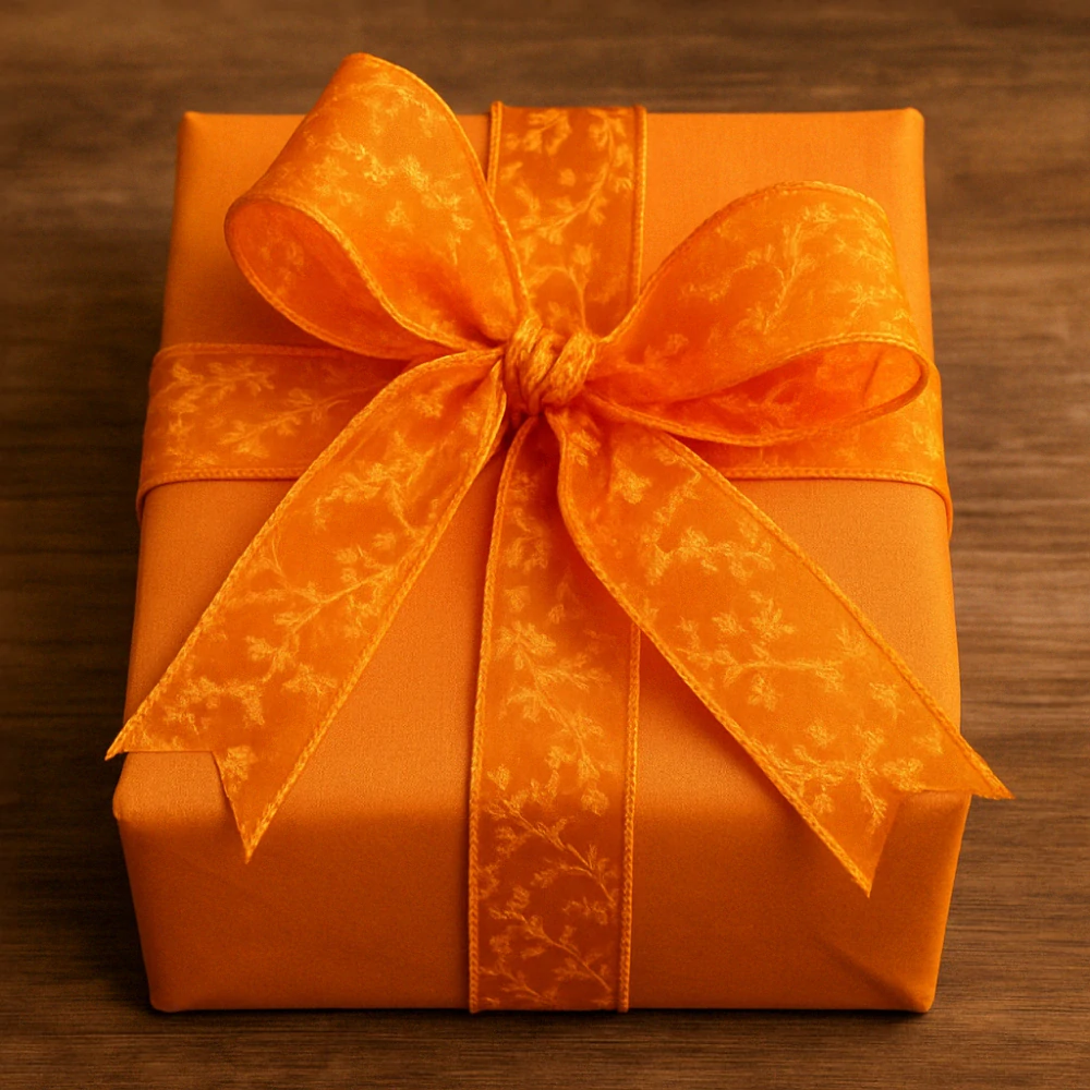 Stuha taftová SARDEGNA oranžová 40mm x 2m (13,-Kč/m)