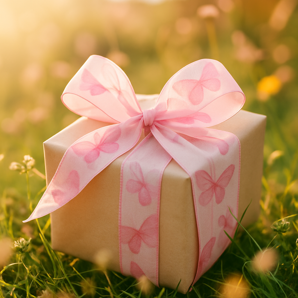 Stuha taftová WINGS OF SUMMER PINK růžová průsvitná 40mm x 2m (13,-Kč/m)