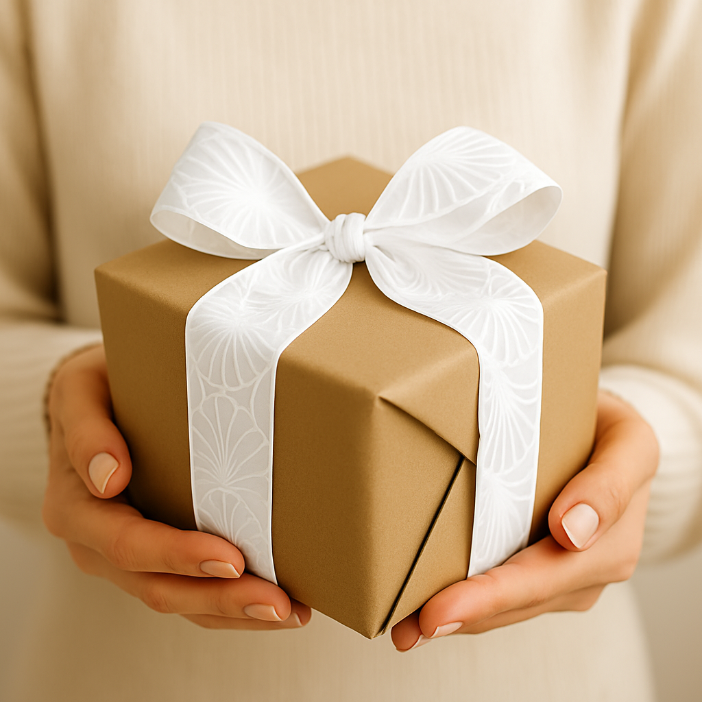 Stuha taftová ART DÉCO WHITE bílá průsvitná 40mm x 2m (13,-Kč/m)