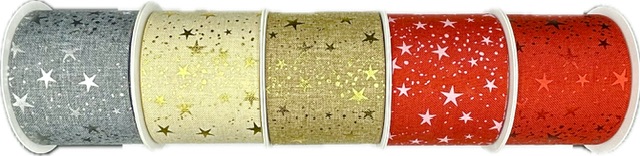 Stuha vánoční Starlight Wishes – Scarlet Sparkle červená 60mm x 3m (16,-Kč/m)