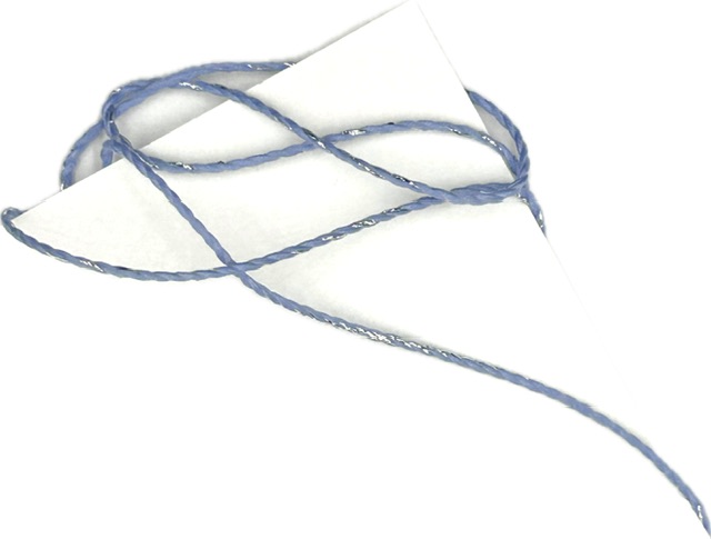 Dekorační provázek COUNTDOWN BLUE SILVER stříbrný 1mm x 5m (3,- Kč/m)