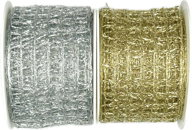 Stuha síťovaná CADILLAC GOLD zlatá venkovní 40mm x 2m (14,-Kč/m)