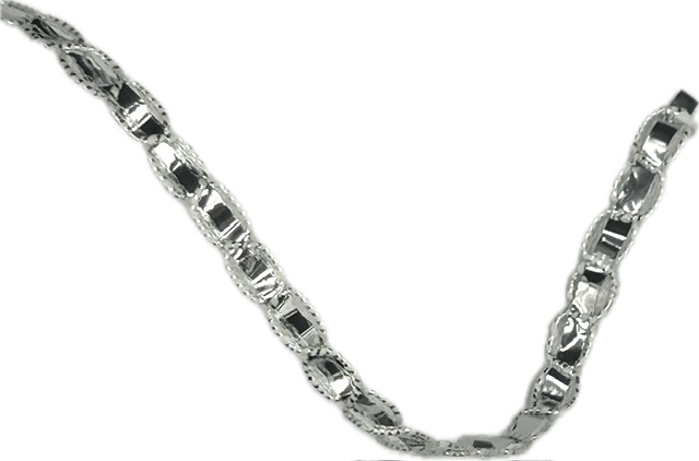 Dekorační lurexový pásek Silver Lace Chain stříbrný 5mm x 3,5m (4,-Kč/m)