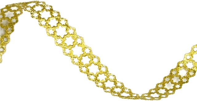 Stuha girlandová GOLDEN STARS zlatá 15mm x 1m (19,-Kč/m)