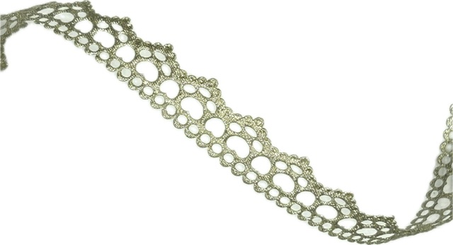 Stuha girlandová OLD SILVER HEARTS stříbrná 15mm x 1m