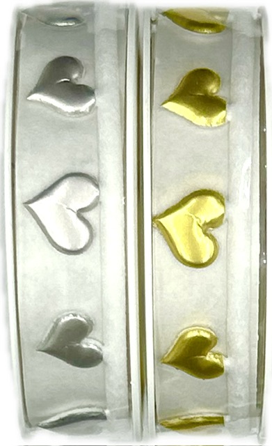 Stuha girlandová GOLDEN HEART GARLAND vysekávaná zlatá 15mm x 1m 