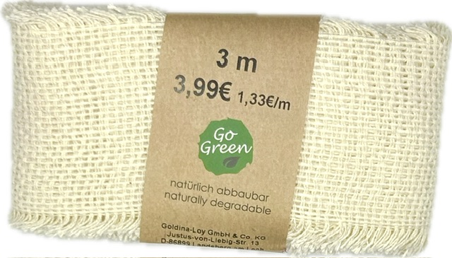 Stuha bavlněná COUNTRY SOUL CREAM krémová 60mm x 2m