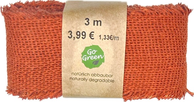 Stuha bavlněná COUNTRY SOUL TERRACOTTA tmavě oranžová 60mm x 2m (15,-Kč/m)