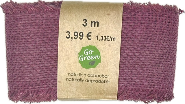 Stuha bavlněná COUNTRY SOUL PLUM fialová 60mm x 2m (15,-Kč/m)