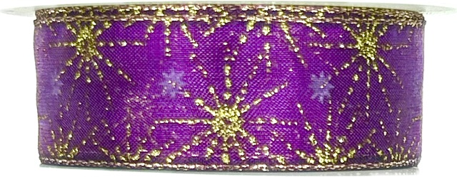 Stuha vánoční STARDUST RADIANCE ROYAL PURPLE fialová 25mm x 3m (11.50,-Kč/m)