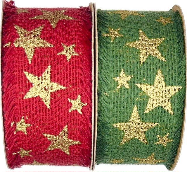 Stuha vánoční jutová JUTA STARSHINE GREEN zelená 40mm x 2m (17,-Kč/m)