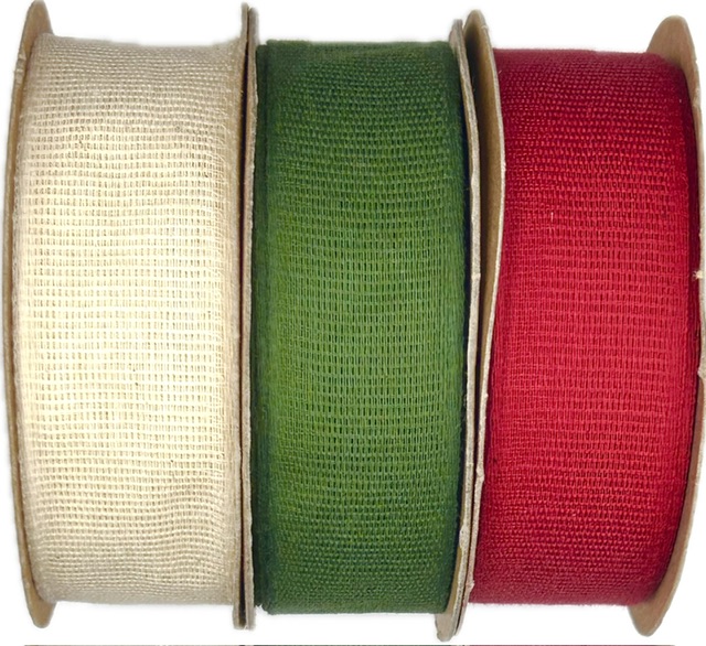 Stuha látková Nature Taft – Forest Green  tmavě zelená 25mm x 2m (9,-Kč/m)