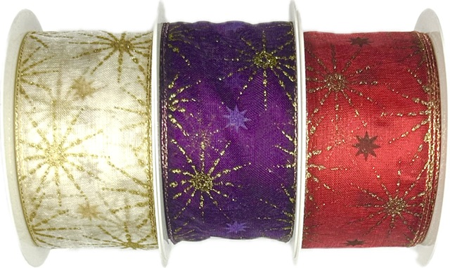 Stuha vánoční STARDUST RADIANCE ROYAL PURPLE fialová 40mm x 2m (18,-Kč/m)