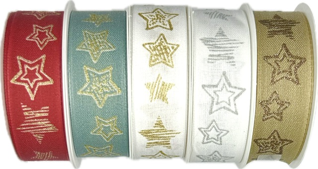 Stuha vánoční STARLIGHT MINT modrá 25mm x 2m (13,-Kč/m)