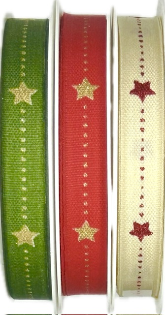 Stuha vánoční TINY STARLINE GREEN zelená 10mm x 4m (6,-Kč/m)