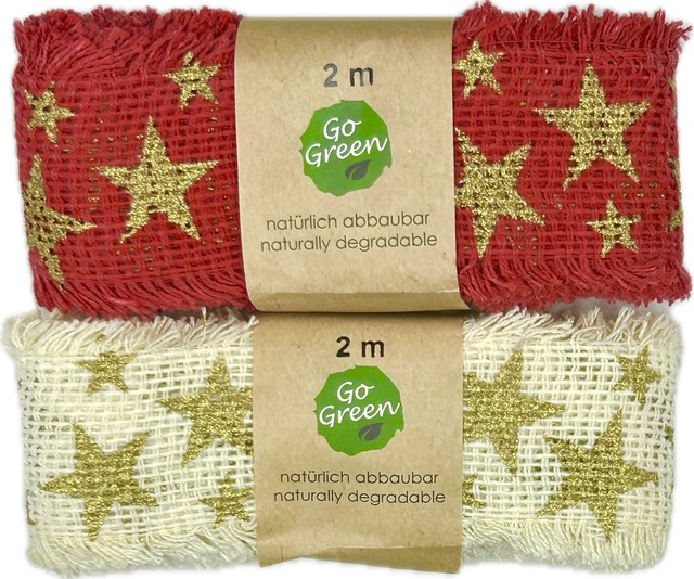 Stuha vánoční JUTA STARSHINE CREAM krémová 40mm x 2m (14,-Kč/m)