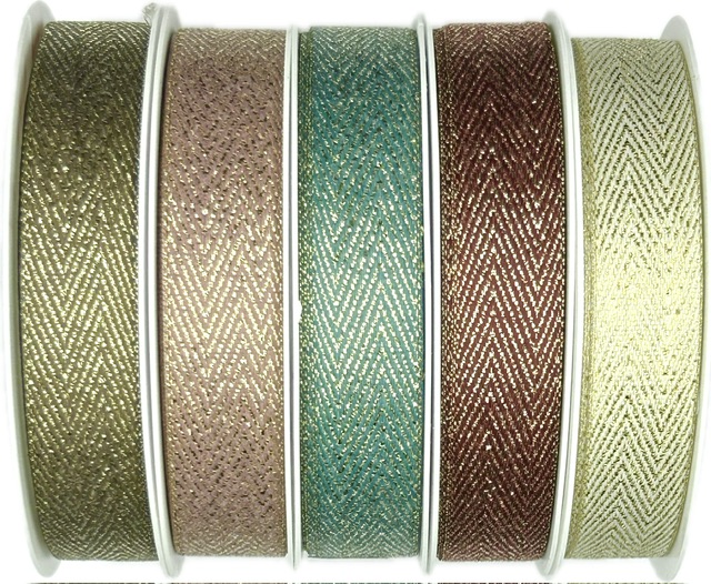 Vánoční stuha tkaná FISHBONE BROWN hnědá 15mm x 3m (7,-Kč/m)