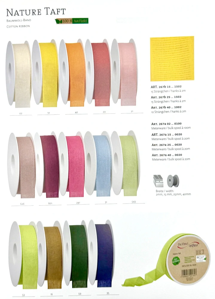 Stuha látková Nature Taft – Classic Navy 25mm x 2m (9,-Kč/m)