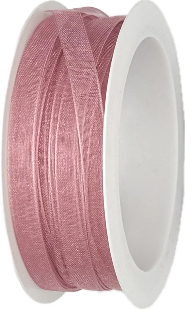 Stuha organzová Beauty Organdy – Dusty Rose starorůžová 7mm x 5m (4,-Kč/m)