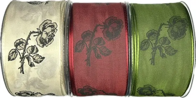 Stuha smuteční saténová BLACK ROSES CREME 60mm x 20m (9,50Kč/m)