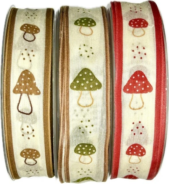 Látková stuha AMANITA červená A 25mm x 20m (5,- Kč/m)