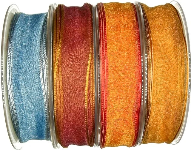 Stuha organzová ADVENTURE MANDARIN oranžová 25mm x 20m A (8,- Kč/m)