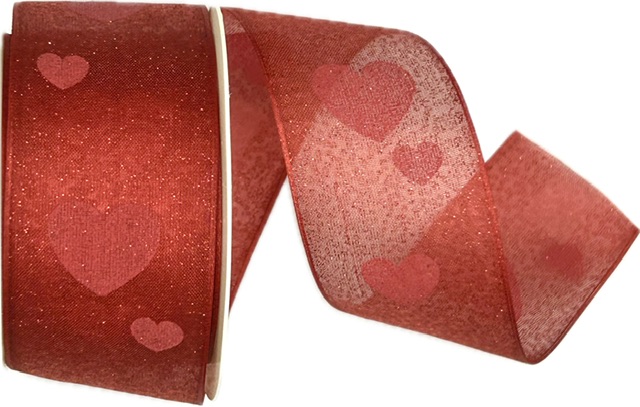 Organza stuha Sweet Emotion Red – červená 40mm x 2m