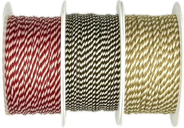 Polo Twist Dark Brown & White – Bavlněný kroucený provázek čokoládově hnědý  1mm x 5m (2,-Kč/m)