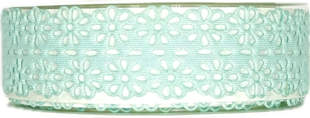 Vysekávaná krajková stuha CITYDREAMS světle modrá 25mm x 1,5m (10,-Kč/m)